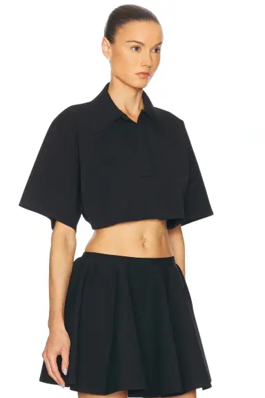 Alaïa ALAΪA Crop Polo Top | Thumbnail 2 Alaïa ALAΪA Crop Polo Top | Thumbnail 2
