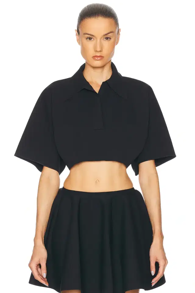 ALAÏA ALAΪA Crop Polo Top