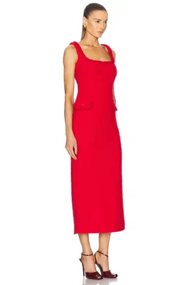 Rowen Rose Tweed Sleeveless Long Dress | Thumbnail 2