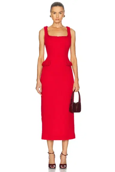 Rowen Rose Tweed Sleeveless Long Dress | Thumbnail 1