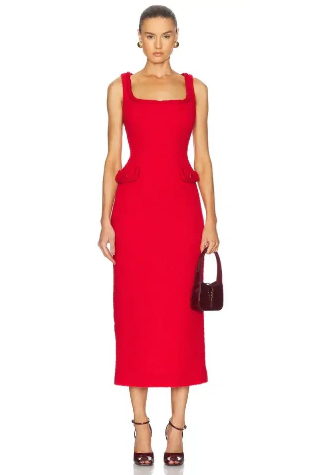 Rowen Rose Tweed Sleeveless Long Dress