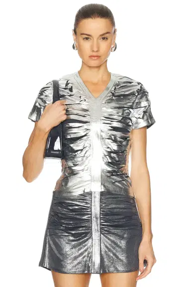 Diesel Short Sleeve Gathered Top | Thumbnail 1