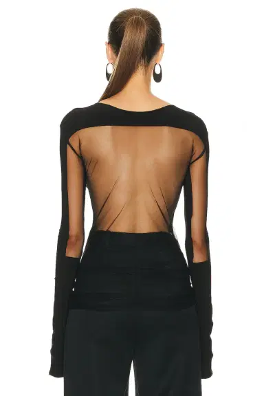 Grace Ling Square Sheer Cut Out Top | Thumbnail 4 Grace Ling Square Sheer Cut Out Top | Thumbnail 4