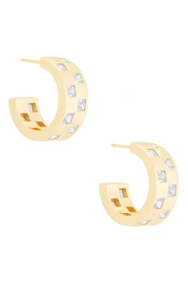 MÉGA Checkered Wide Earring | Thumbnail 3