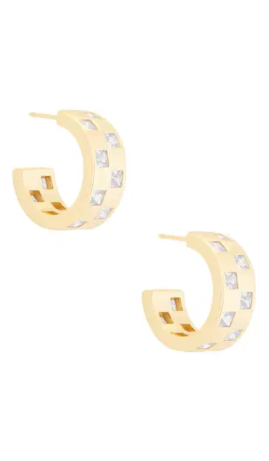 MÉGA Checkered Wide Earring | Thumbnail 1