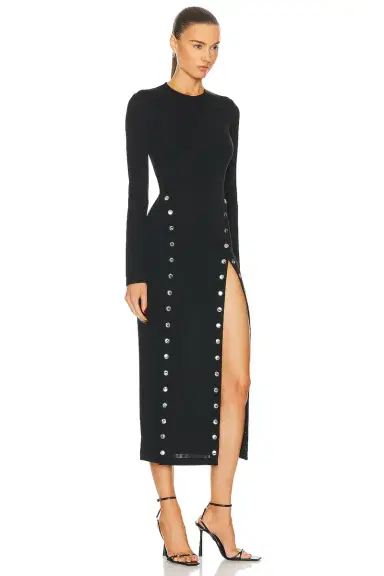 Fleur du Mal Midi Dress With Side Snaps | Thumbnail 2