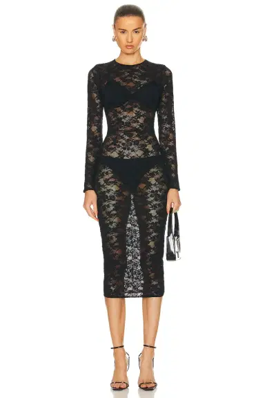Fleur du Mal Le Stretch Multifit Lace Long Sleeve Dress | Thumbnail 1 Fleur du Mal Le Stretch Multifit Lace Long Sleeve Dress | Thumbnail 1