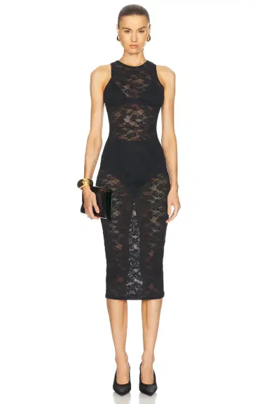 Fleur du Mal Le Stretch Lace Racer Tank Dress | Thumbnail 1 Fleur du Mal Le Stretch Lace Racer Tank Dress | Thumbnail 1
