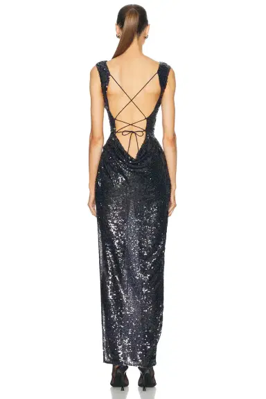 LaPointe Sequin Cowl Neck Gown | Thumbnail 5