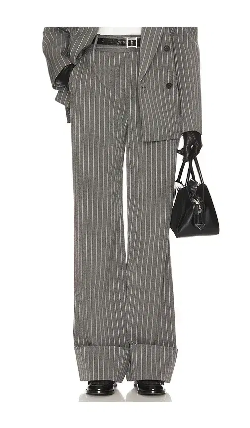 Helsa Pinstripe High Waist Cuffed Pants