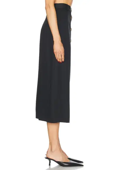 Matthew Bruch Button Front Midi Skirt | Thumbnail 3