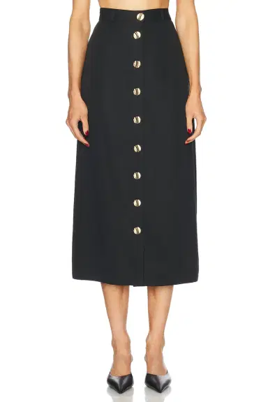 Matthew Bruch Button Front Midi Skirt | Thumbnail 1