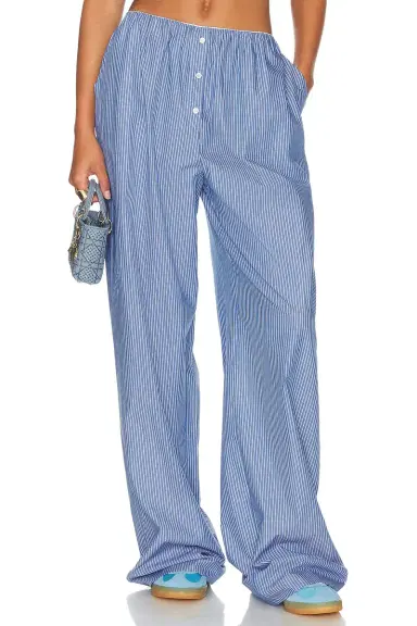 Helsa Pinstripe Poplin House Pants | Thumbnail 1 Helsa Pinstripe Poplin House Pants | Thumbnail 1