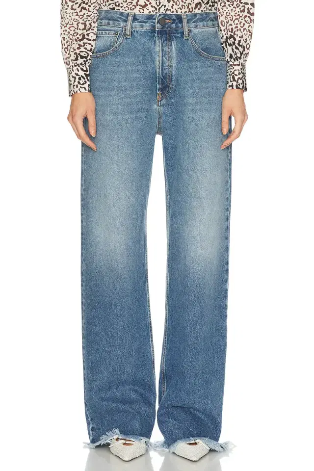 Alessandra Rich Low Waist Baggy Wide Leg Jeans