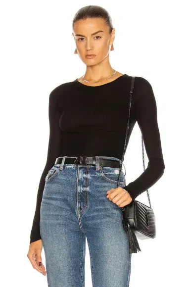 ENZA COSTA Rib Viscose-Blend Tee | Thumbnail 1 ENZA COSTA Rib Viscose-Blend Tee | Thumbnail 1