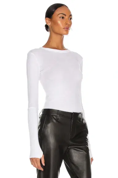 ENZA COSTA Cashmere Cuffed Crew Tee | Thumbnail 3 ENZA COSTA Cashmere Cuffed Crew Tee | Thumbnail 3