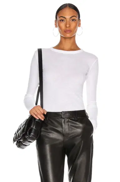 ENZA COSTA Cashmere Cuffed Crew Tee | Thumbnail 1 ENZA COSTA Cashmere Cuffed Crew Tee | Thumbnail 1