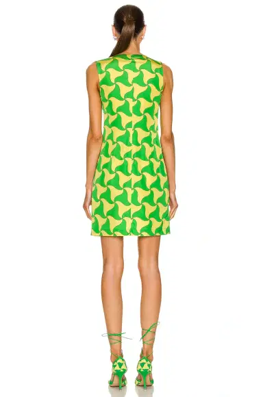 Bottega Veneta Parachute Silk Wavy Triangle Print Dress | Thumbnail 3