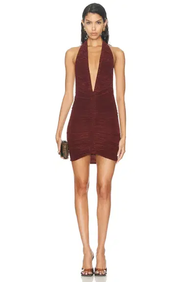 Atlein Pleated Ruched Mini Dress | Thumbnail 1