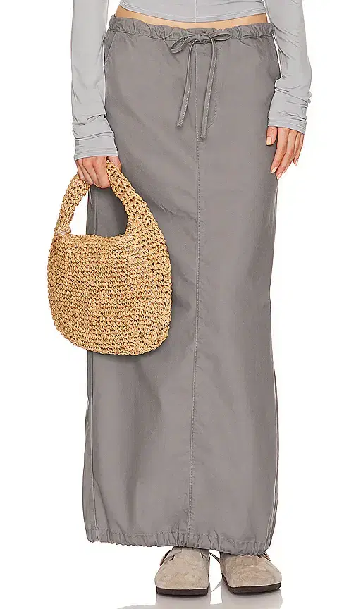 Helsa Workwear Drawcord Maxi Skirt