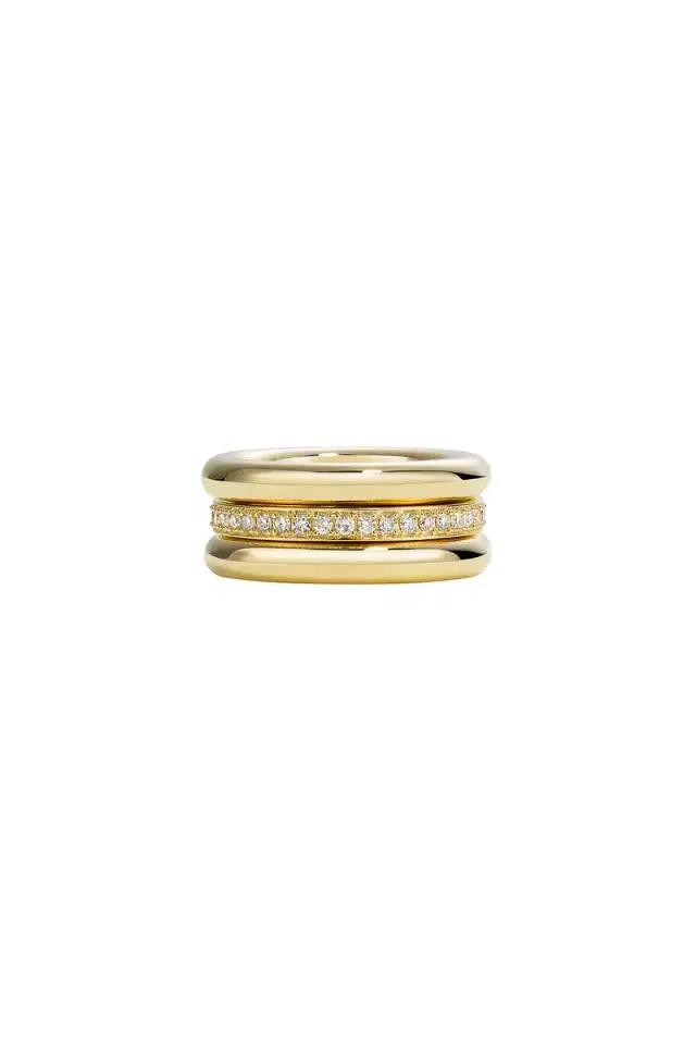 By Pariah Triple Gold Diamond Pinky Stack