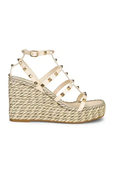 Valentino Garavani Rockstud Torchon Espadrille Wedges | Thumbnail 1 Valentino Garavani Rockstud Torchon Espadrille Wedges | Thumbnail 1
