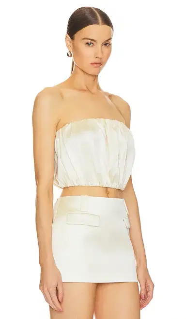 Helsa Heavy Satin Bubble Top | Thumbnail 2 Helsa Heavy Satin Bubble Top | Thumbnail 2