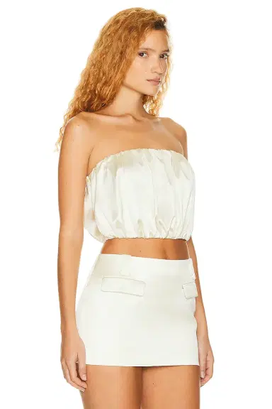 Helsa Heavy Satin Bubble Top | Thumbnail 4 Helsa Heavy Satin Bubble Top | Thumbnail 4