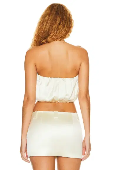 Helsa Heavy Satin Bubble Top | Thumbnail 5 Helsa Heavy Satin Bubble Top | Thumbnail 5
