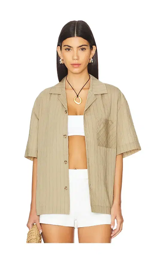 WAO Vertical Stripe Short Sleeve Shirt