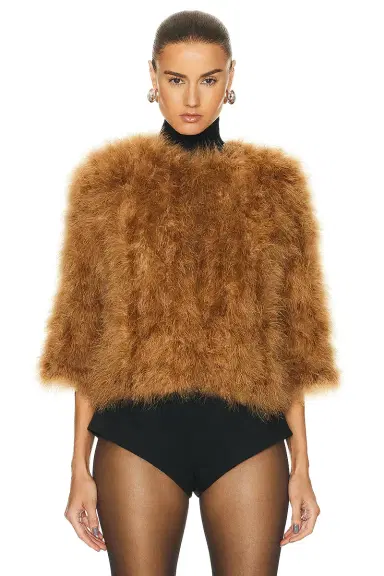 Yves Salomon Feather Cropped Jacket | Thumbnail 2 Yves Salomon Feather Cropped Jacket | Thumbnail 2