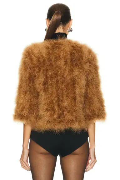 Yves Salomon Feather Cropped Jacket | Thumbnail 4 Yves Salomon Feather Cropped Jacket | Thumbnail 4