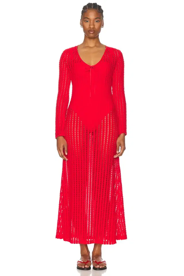 SIMKHAI Elton Keyhole Midi Dress