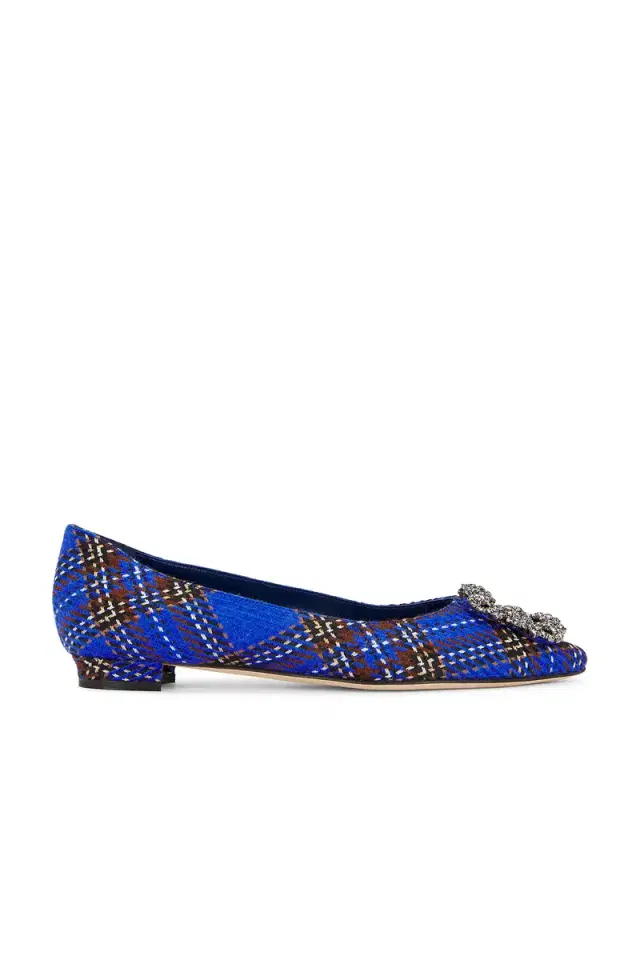 Manolo Blahnik Hangisi Wool Flat