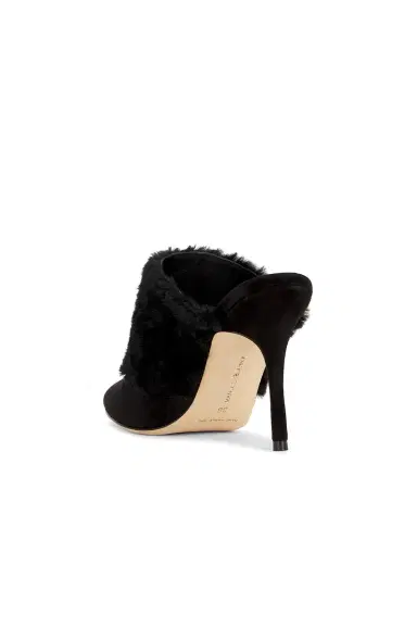 Manolo Blahnik Pelos 90 Suede Mule | Thumbnail 3 Manolo Blahnik Pelos 90 Suede Mule | Thumbnail 3