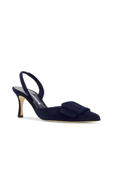 Manolo Blahnik Maysli 70 Suede Slingback Pump | Thumbnail 2 Manolo Blahnik Maysli 70 Suede Slingback Pump | Thumbnail 2