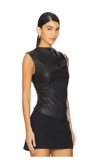 Aexae Leather Ruched Top | Thumbnail 2