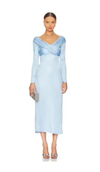 ALEJANDRA ALONSO ROJAS Long Sleeve Draped Jersey Dress | Thumbnail 4