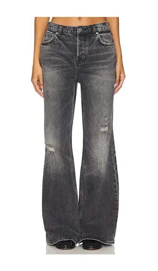 GRLFRND Jade Low Rise Relaxed Flare Jeans