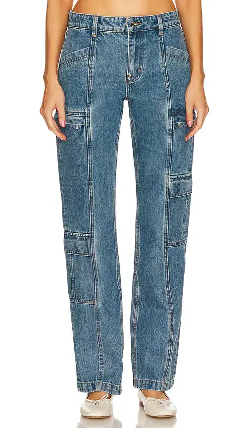 Naomi Low Rise Slim Cargo Jeans