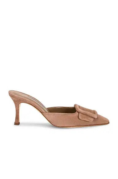 Manolo Blahnik Maysale 70 Suede Mule | Thumbnail 1 Manolo Blahnik Maysale 70 Suede Mule | Thumbnail 1