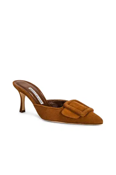 Manolo Blahnik Suede Maysale 70 Mule | Thumbnail 2 Manolo Blahnik Suede Maysale 70 Mule | Thumbnail 2