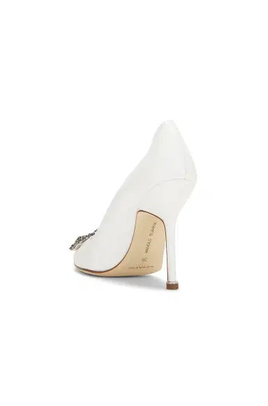 Manolo Blahnik Leather Hangisi 105 Heel | Thumbnail 3 Manolo Blahnik Leather Hangisi 105 Heel | Thumbnail 3