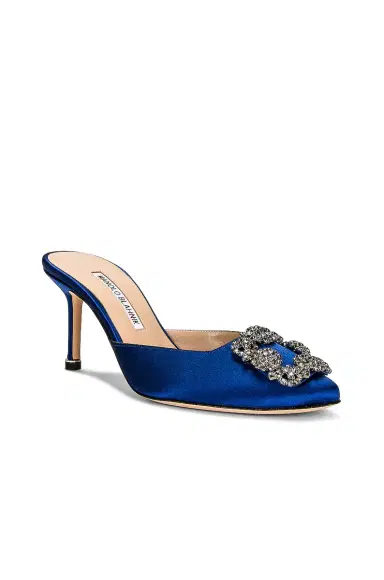 Manolo Blahnik Satin Hangisimu 70 Mule | Thumbnail 2