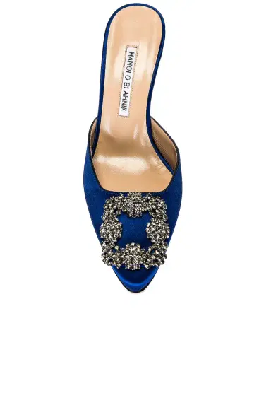 Manolo Blahnik Satin Hangisimu 70 Mule | Thumbnail 4