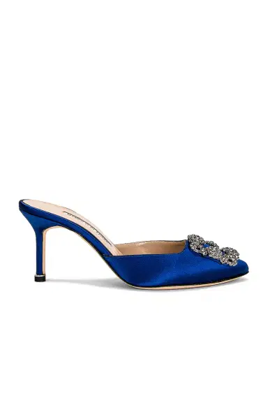 Manolo Blahnik Satin Hangisimu 70 Mule | Thumbnail 1