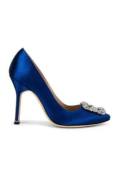 Manolo Blahnik Hangisi 105 Satin Heel | Thumbnail 1 Manolo Blahnik Hangisi 105 Satin Heel | Thumbnail 1
