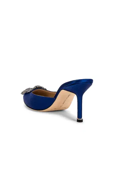 Manolo Blahnik Satin Hangisimu 70 Mule | Thumbnail 3