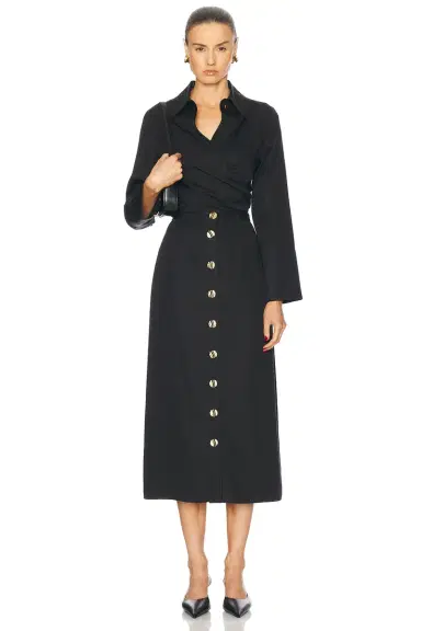 Matthew Bruch Collared Long Sleeve Wrap Top | Thumbnail 5