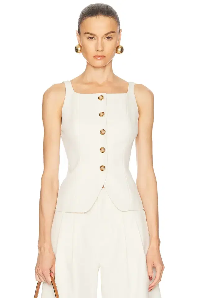 NICHOLAS Square Neck Button Through Top